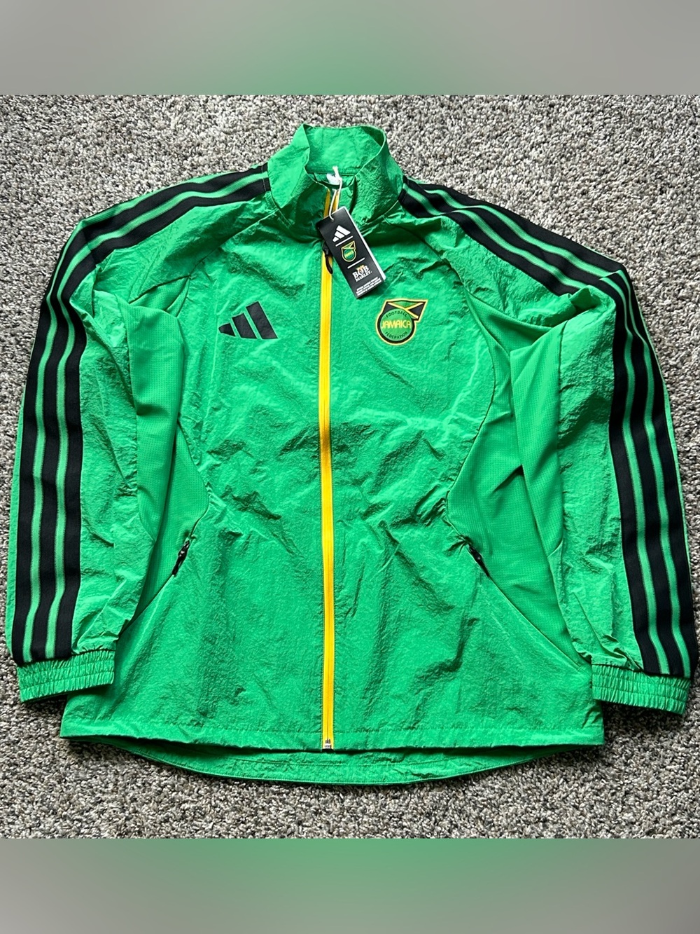 Adidas Mens Jamaica X Bob Marley Home Anthem Jacket Green Size Medium JV8195